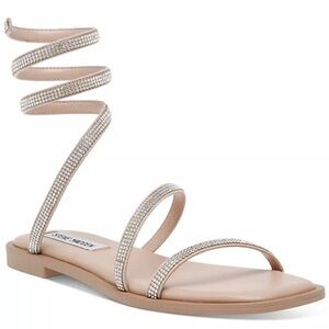 Steve Madden Azaria Rhinestone Coiled Flat Sandals